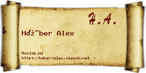 Héber Alex névjegykártya